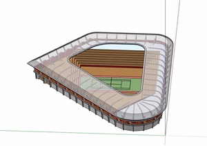 现代风格详细的完整体育运动场馆设计SU(草图大师)模型