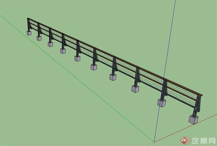 围栏栏杆素材设计su模型