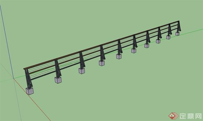 围栏栏杆素材设计su模型