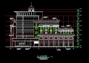 欧式风格6层会所建筑设计施工图