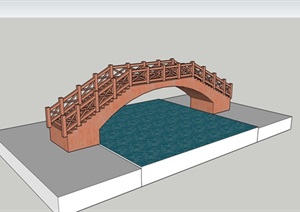 木桥11外观方案设计SU模型[草图大师模型，原创]