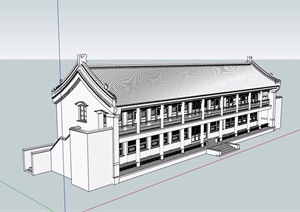 古典中式风格报恩楼建筑SU(草图大师)模型