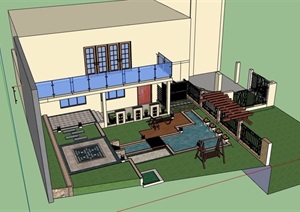 住宅庭院景观SU(草图大师)模型