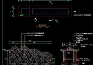 现代组合花池设计cad施工图