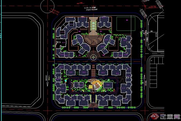 小区规划cad总平面图