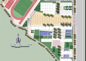 学校校园规划设计Psd平面图