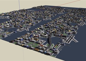 某详细的城市建筑规划设计SU(草图大师)模型