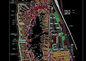 太湖之都小区整体设计cad总平面图