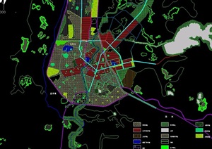 某详细县城绿地规划cad方案图