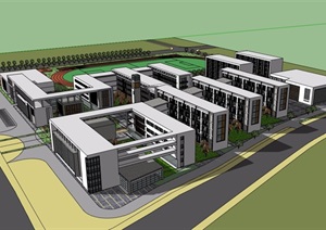 一个校园住宅多层建筑SU(草图大师)模型