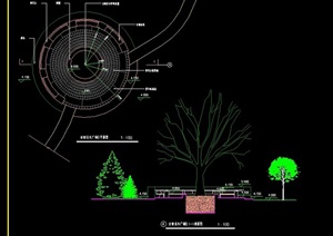 圆形详细的树池设计cad施工图
