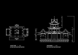 详细的古典寺庙建筑cad施工图