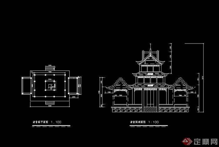 详细的古典寺庙建筑cad施工图