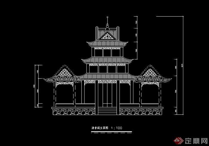 详细的古典寺庙建筑cad施工图