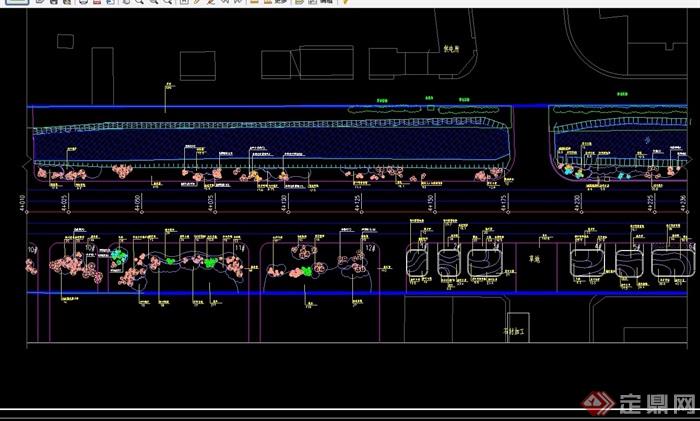 某城市道路B标段绿化cad方案图