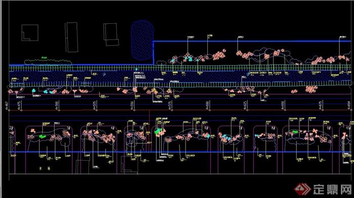 某城市道路B标段绿化cad方案图