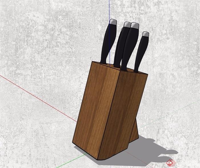 木质刀具盒设计su模型