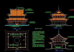 古建筑寺庙详细设计cad施工图