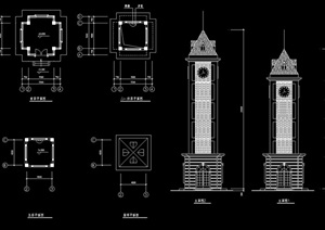 钟楼建筑cad方案图