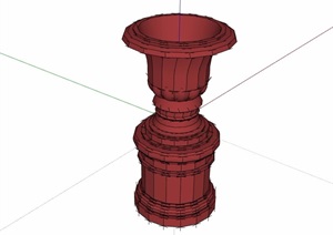 欧式花钵柱简单设计SU(草图大师)模型