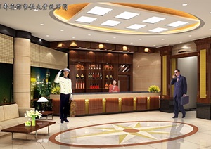 新中式风格酒店装修设计效果图6张