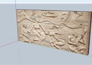 艺术雕刻景墙设计SU(草图大师)模型