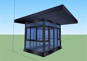 岗亭门卫亭设计SU(草图大师)模型