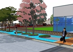 某社区公园景观设计SU(草图大师)大场景精品模型