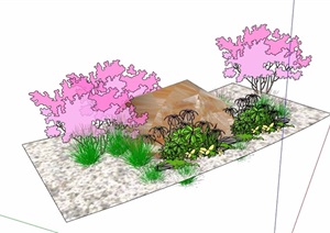 某种植花池小场景设计SU(草图大师)模型