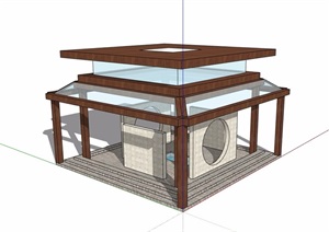 新中式休闲亭子设计SU(草图大师)模型