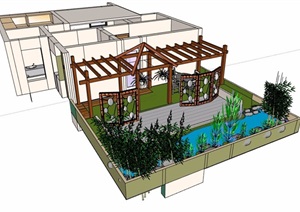 住宅屋顶花园SU(草图大师)模型