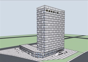 商业办公大厦楼SU(草图大师)模型