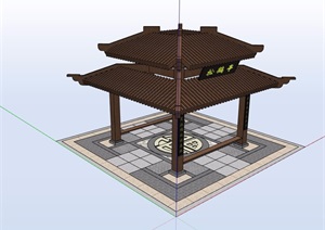 防腐木质凉亭详细设计SU(草图大师)模型