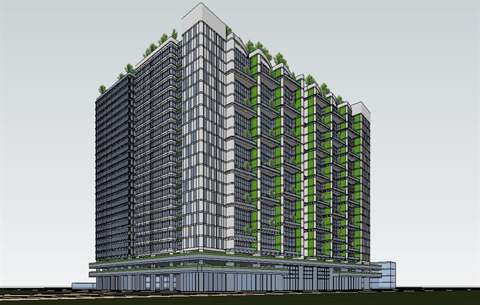 绿色生态节能高层商业办公住宅楼综合体(1)