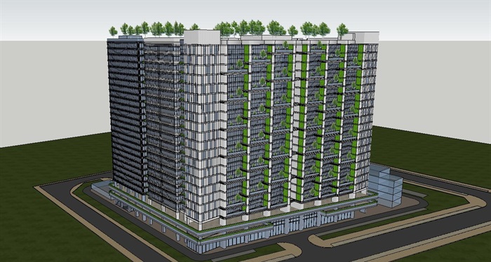 绿色生态节能高层商业办公住宅楼综合体(2)