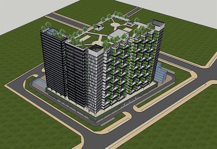 绿色生态节能高层商业办公住宅楼综合体(3)
