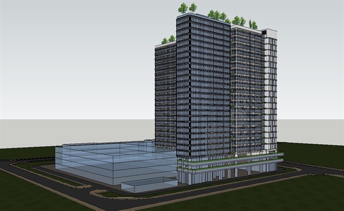 绿色生态节能高层商业办公住宅楼综合体(4)