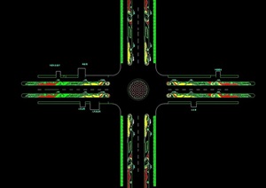 某详细城市道路绿化cad平面图