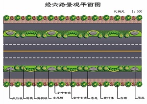 三段道路绿化设计CAD方案+JPG
