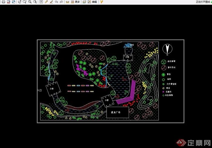 公园道路绿化cad方案图