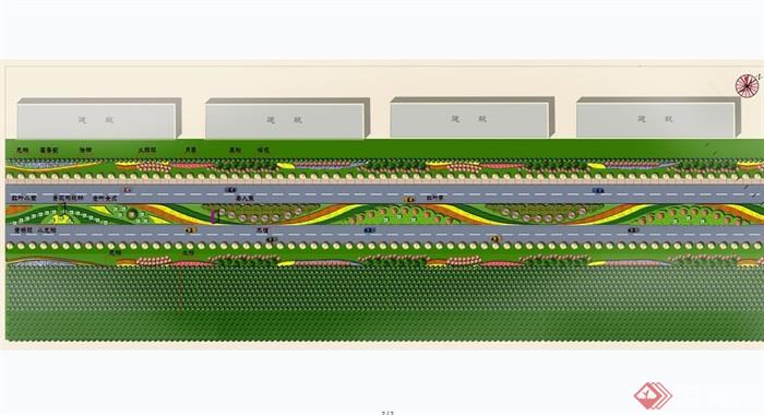 滨海公路景观设计CAD+2JPG效果图