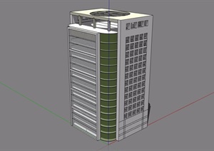 简单一栋高层办公楼SU(草图大师)模型
