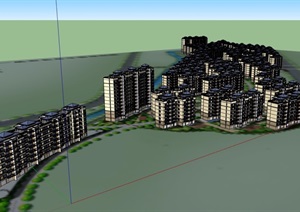 小区住宅规划建筑SU(草图大师)模型
