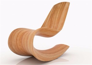 流线型木纹座椅设计SU(草图大师)模型
