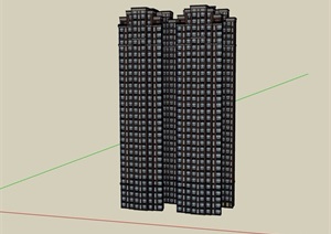 某高层详细的公馆建筑楼设计SU(草图大师)模型