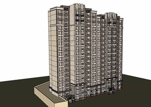 高层简单的住宅楼设计SU(草图大师)模型