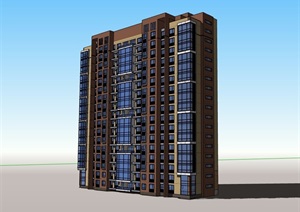 详细的小高层住宅楼设计SU(草图大师)模型