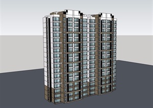 高层详细完整的居住小区楼设计SU(草图大师)模型