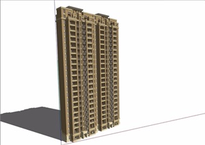 现代高层详细居住小区楼设计SU(草图大师)模型