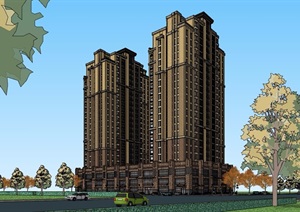 底商住宅高层建筑楼设计SU(草图大师)模型